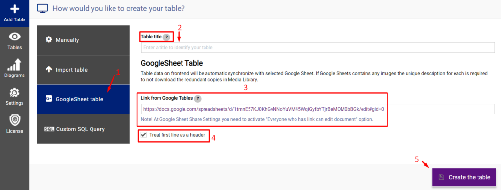 Synchronization with google spreadsheet