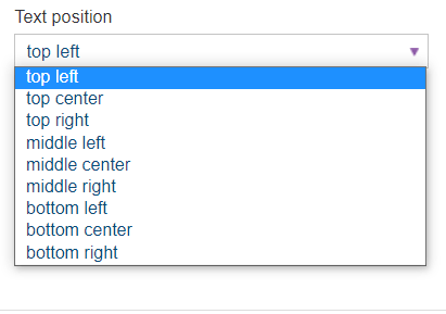 Text position