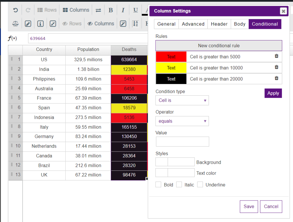 Conditional Settings